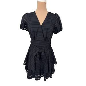 Blue Rain Black Whimsygoth dress with underskort y2k raw edges Small